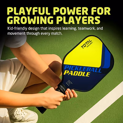 Total Pickleball Paddle Racket with 14mm Glass Fiber surface-Lime/Navy-10.5 MM-2