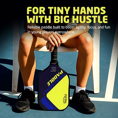 Total Pickleball Paddle Racket with 14mm Glass Fiber surface-Lime/Navy-10.5 MM-3