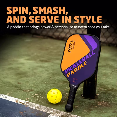 Total Pickleball Paddle Racket with 14mm Glass Fiber surface-Orange/Purple-10.5 MM-2