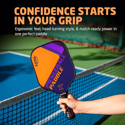Total Pickleball Paddle Racket with 14mm Glass Fiber surface-Orange/Purple-10.5 MM-3