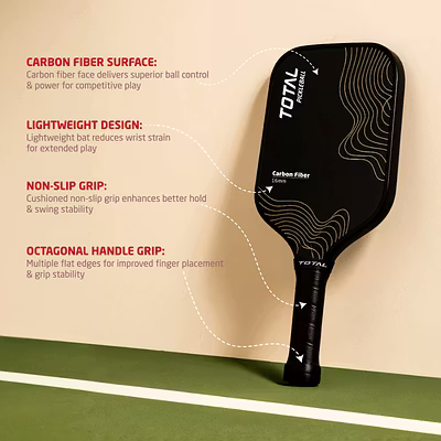 Total Pickleball Paddle Lightweight Carbon Fiber Surface-Gold-Carbon Fiber Surface-16 MM-3