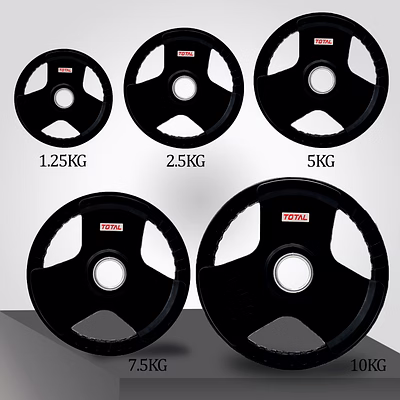TOTAL Olympic Rubber-Coated Weight Plates Pack of 2-7.5 KG-7.5 KG-2-2-2