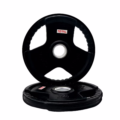TOTAL Olympic Rubber-Coated Weight Plates Pack of 2-2.5 KG-2-2-2.5 KG-Black-Black-1