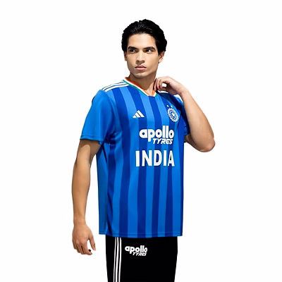 Adidas India T20 International Cricket Fan Jersey for Men Breathable Match Day Wear-M-M-2