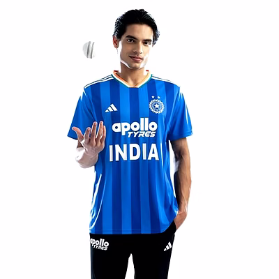 Adidas India T20 International Cricket Fan Jersey for Men Breathable Match Day Wear-M-M-1