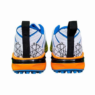 TOTAL Storm Cricket Shoes for Men with Rubber Spikes for Turf &amp; Nets-Blue-6-3