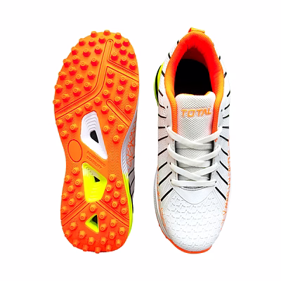 TOTAL Storm Cricket Shoes for Men with Rubber Spikes for Turf &amp; Nets-4-Orange-3