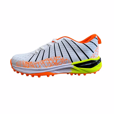 TOTAL Storm Cricket Shoes for Men with Rubber Spikes for Turf &amp; Nets-58364