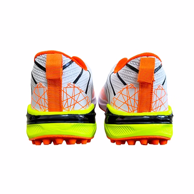 TOTAL Storm Cricket Shoes for Men with Rubber Spikes for Turf &amp; Nets-Orange-6-2