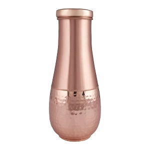 Copper Hammered Finish Jar with Inbuild Glass