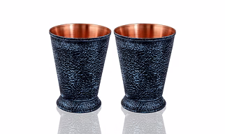 Copper Glass with Elegant Marble Look - Perfect for Dining Ambiance