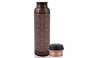 Beautiful Floral Pattern Copper Water Bottle - Stylish