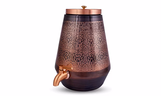 Handcrafted Copper Matka with Copper Tab - 5 LTR Capacity