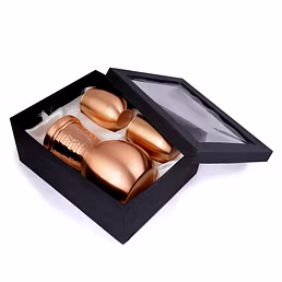 Handcrafted Copper SMALL Balloon Pot with Set of 2 Matching Glasses