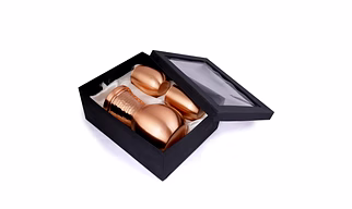 Handcrafted Copper SMALL Balloon Pot with Set of 2 Matching Glasses