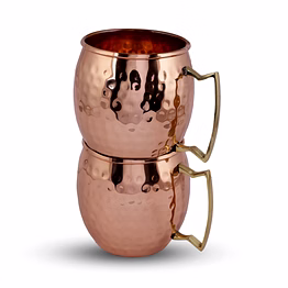 luxury copper hammered mug with brass handle - handcrafted artistry