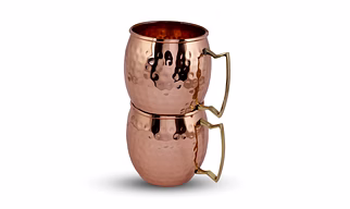 Luxury Copper Hammered Mug with Brass Handle - Handcrafted Artistry