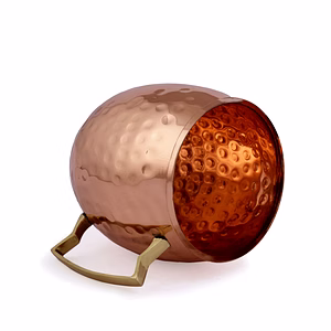 Luxury Copper Hammered Mug with Brass Handle - Handcrafted Artistry
