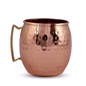 Luxury Copper Hammered Mug with Brass Handle - Handcrafted Artistry