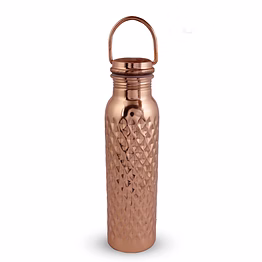 copper diamond hammered bottle with handle 950ml - elegant home decor accent