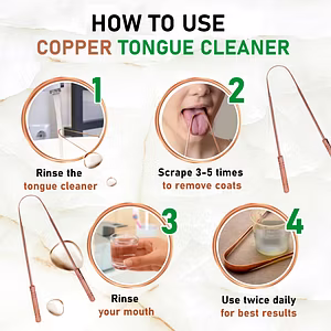 Premium Ayurvedic Copper Tongue Cleaner Set - Dual Handle Design