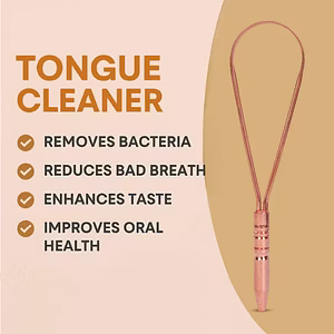 Ayurvedic Copper Tongue Cleaner - Premium Single Handle for Effective Oral Hygiene