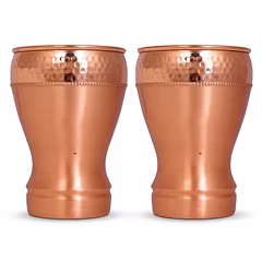 Handcrafted Copper Hammered Glass | Ayurvedic Tumbler