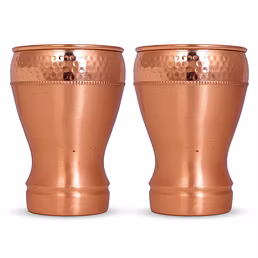 Handcrafted Copper Hammered Glass | Ayurvedic Tumbler