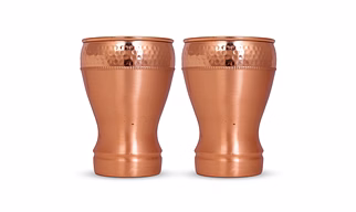 Handcrafted Copper Hammered Glass | Ayurvedic Tumbler