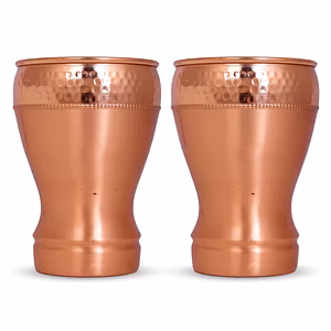 Handcrafted Copper Hammered Glass | Ayurvedic Tumbler