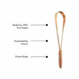 Ayurvedic Copper Tongue Cleaner - Premium Single Handle for Effective Oral Hygiene