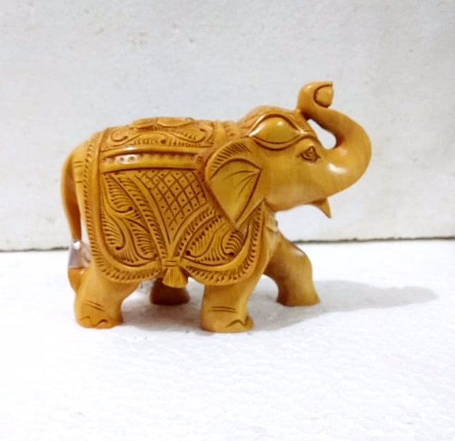 Exquisite Hand-Carved Wooden Elephant Statue - Decor & Gifting image 2