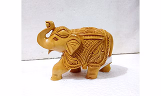 Exquisite Hand-Carved Wooden Elephant Statue - Decor & Gifting