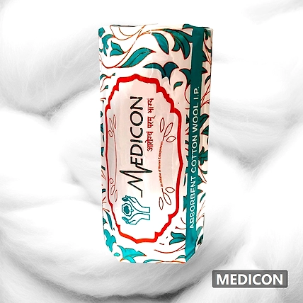 MEDICON's ABSORBENT COTTON ROLL 400gram weight for Medical, Surgical, Self care use-638189-3f306407