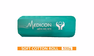 MEDICON's ABSORBENT COTTON ROLL 100gram weight for Medical, Surgical, Self care use