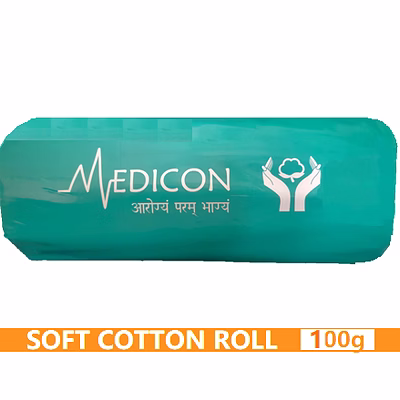 medicon's absorbent cotton roll 100gram weight for medical, surgical, self care use