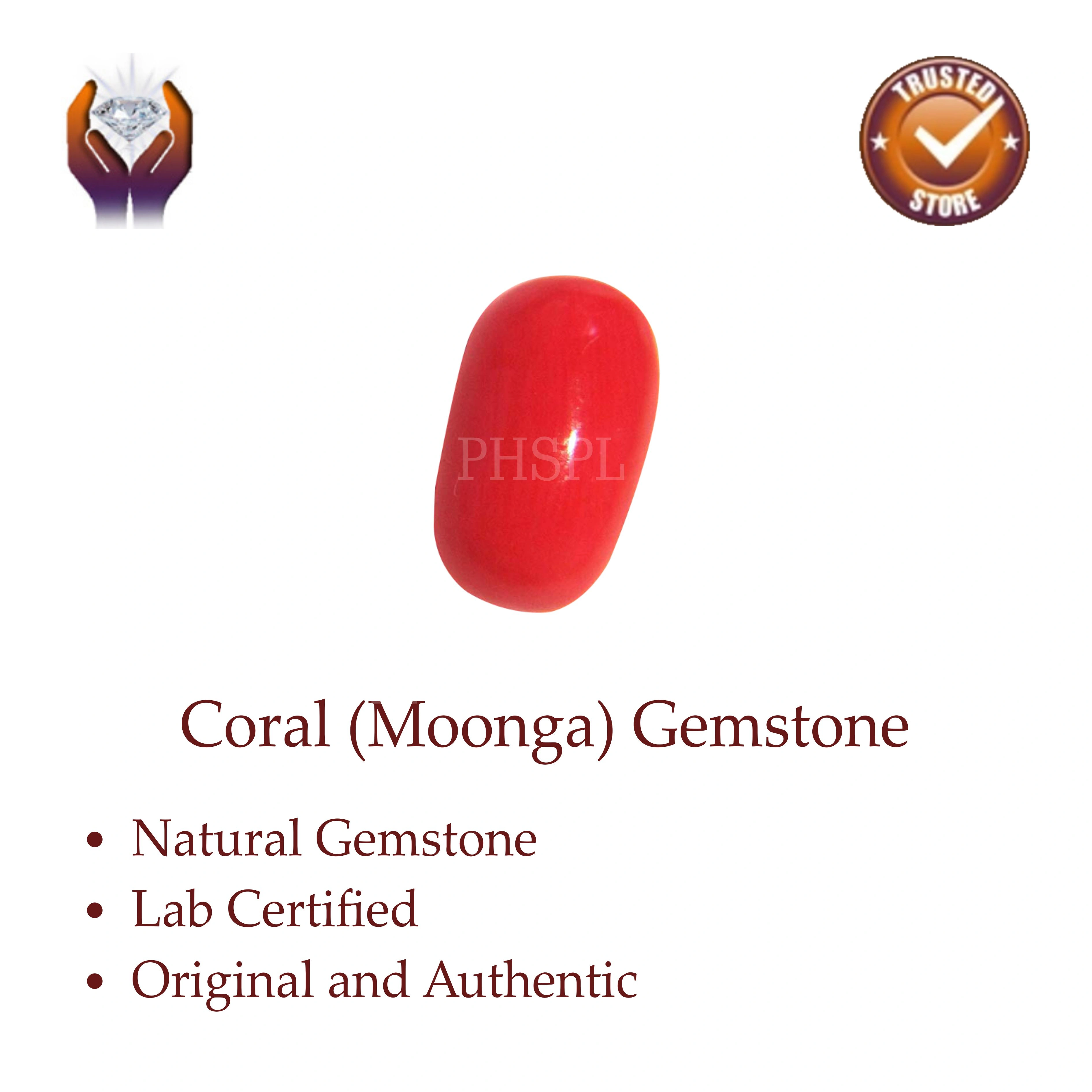 Buy certified natural red coral (moonga) gems /gemstones at best