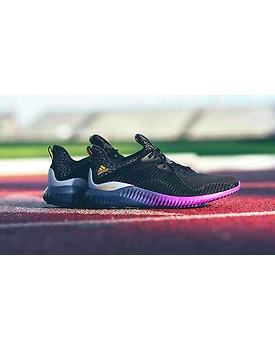 NEW ADIDAS Alphabounce Men's Running Shoes - Black/Purple