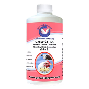 Birds and Animals : Grow – Cal D3 – A Powerful Calcium Tonic With Vitamins, Zinc, And Magnesium.