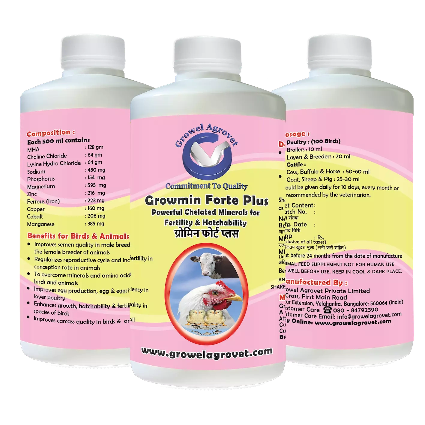 Pet Birds : Growmin Forte Plus – Chelated Minerals Supplements-5 l-4