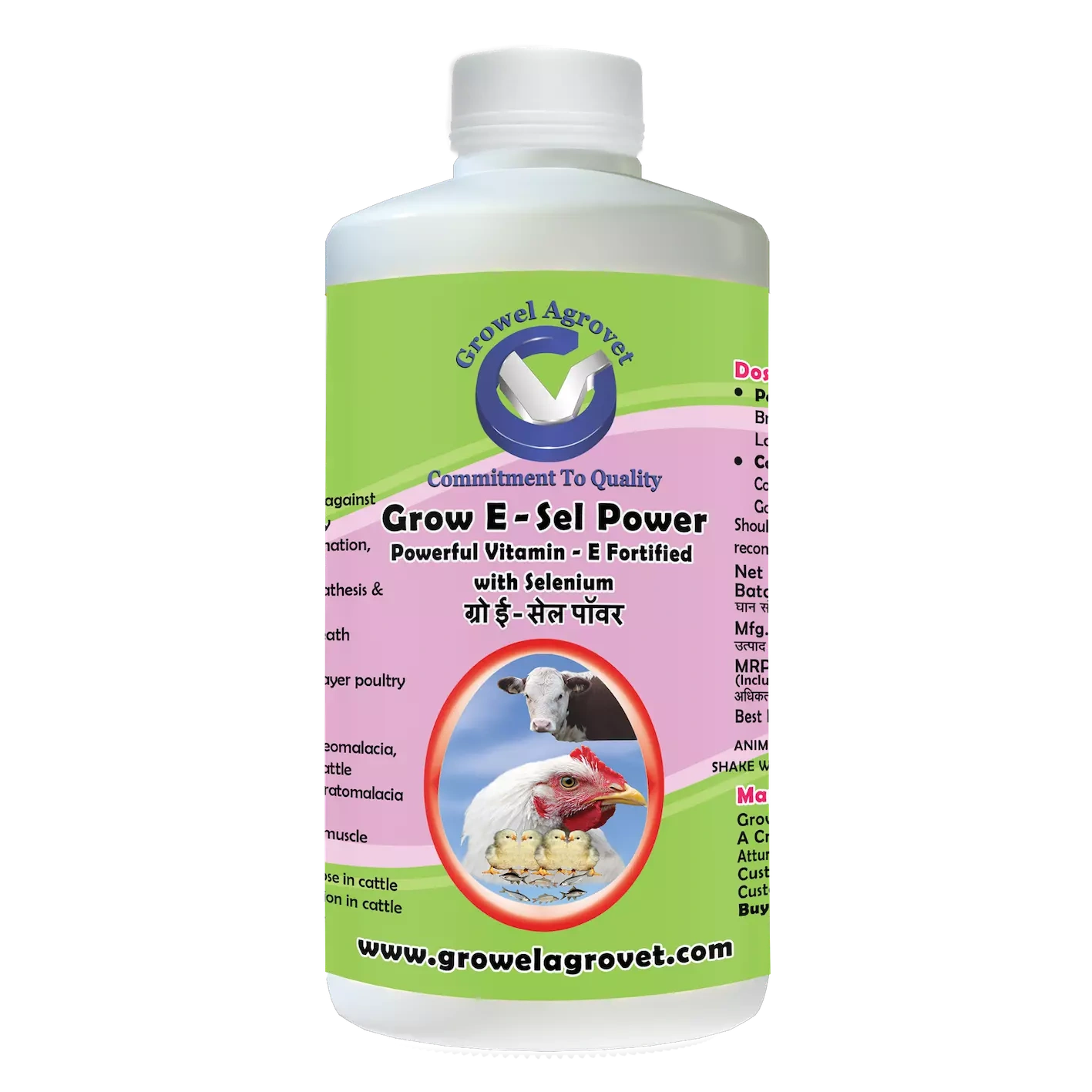 Pet Birds : Grow E-Sel Power – Vitamin E Fortified With Selenium-1048-500ml