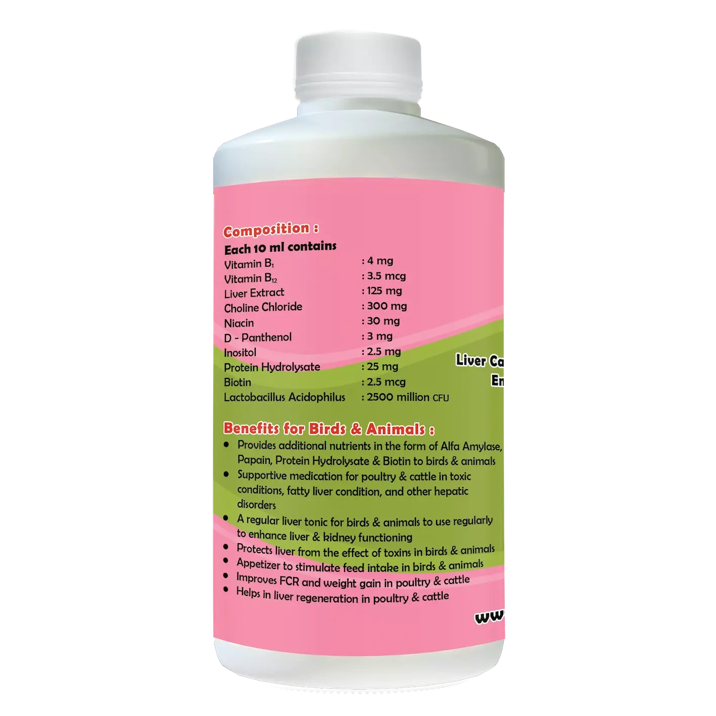 Pet Birds : Growlive  Care – Pet Birds : Liver Tonic with Vitamins, Amino Acids, Probiotics, and Liver Stimulants-500 ml-2