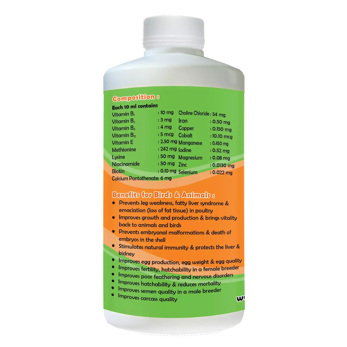 Pet Birds : Grow B-Plex – Vitamin B-Plex For Poultry : With 19 Vitamin E, Vitamin -C, Amino Acids And Minerals-1 l-2