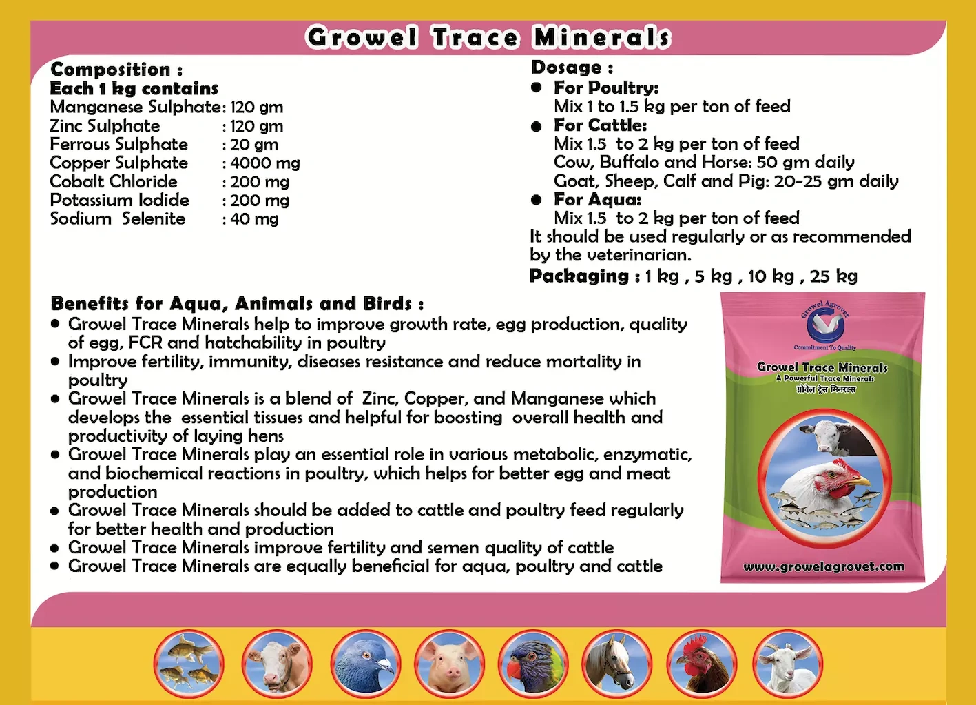 Pig and Swine : Growel Trace Minerals-Trace Minerals-5 kg-4