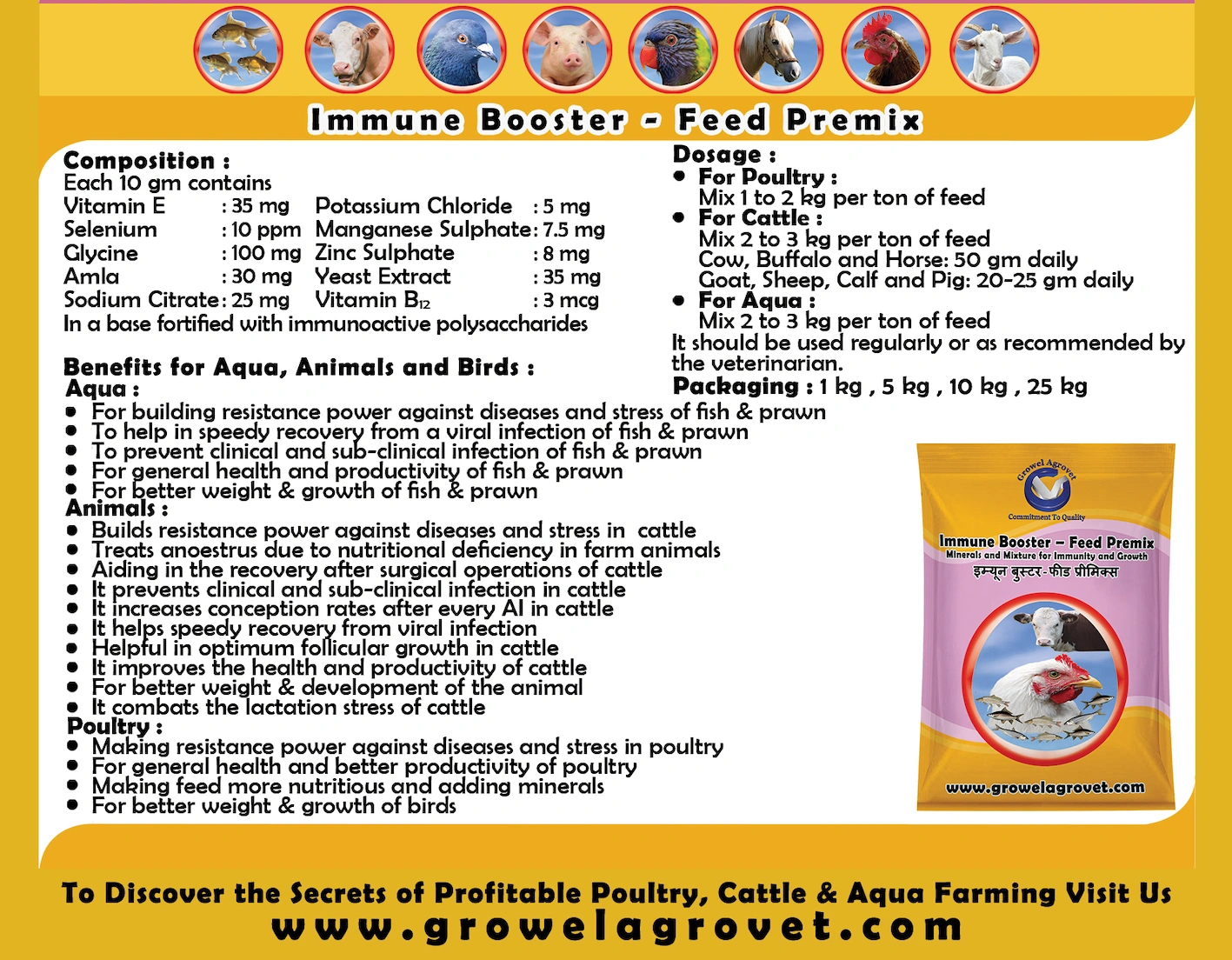 Pig and Swine : mmune Booster Feed Premix: Minerals And Mixture For Immunity And Growth-5 kg-4