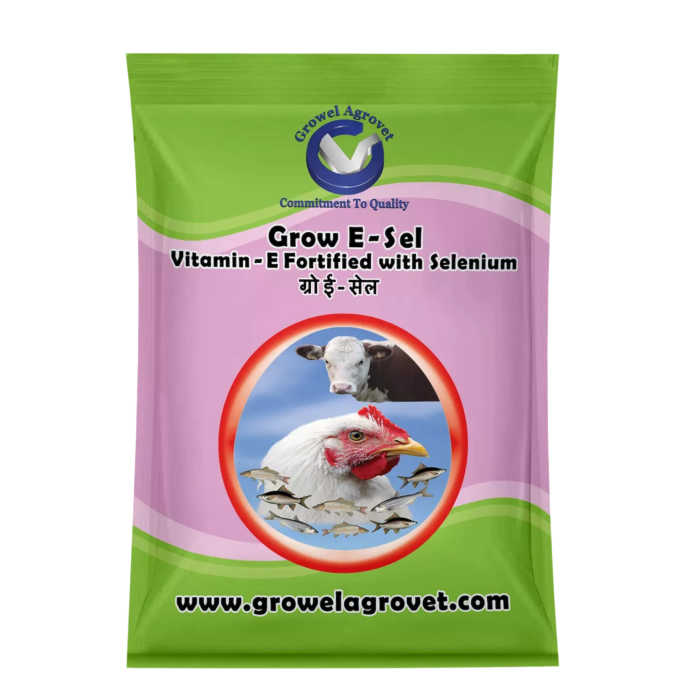 Pig and Swine : Grow E-Sel  – Vitamin – E with Selenium, Biotin, and Vitamin – C-1068-500gm