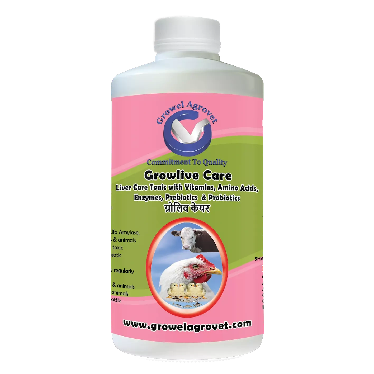 Pig and Swine : Growlive  Care – Pig and Swine : Liver Tonic with Vitamins, Amino Acids, Probiotics, and Liver Stimulants-1074-500ml