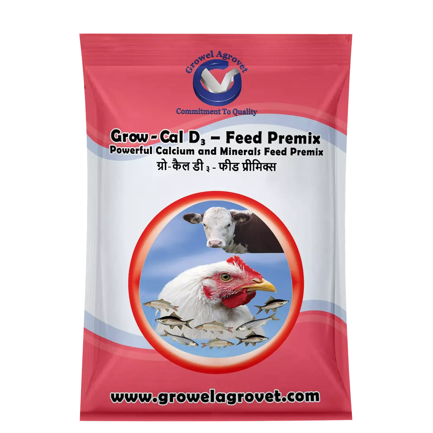 Poultry : Grow-Cal D3 – Feed Premix :  Calcium And Minerals Feed Premix-1188-5kg