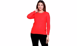 WORIAN Women CORAL Self Design Acrylic Sweater