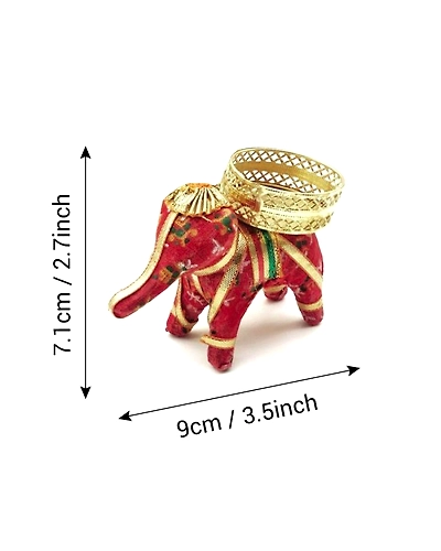 ELEPHANT SHAPE T-LIGHT CANDLE HOLDER - Coloured-2